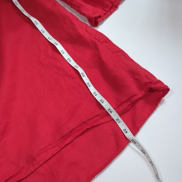 John Mark Dress Womens Large Red Linen Blouse Classic - Picture 10 of 10